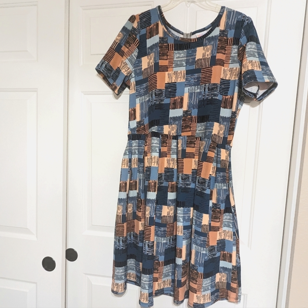Like New Lularoe 2XL Amelia Patchwork Dress